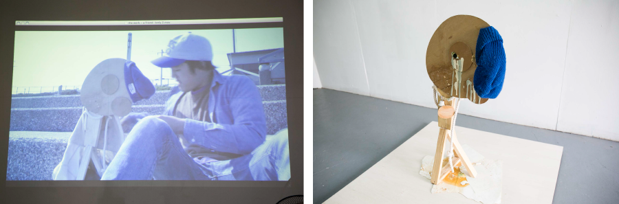 從照片的左邊開始，“波田君”的場景和視頻中使用的雕塑作品