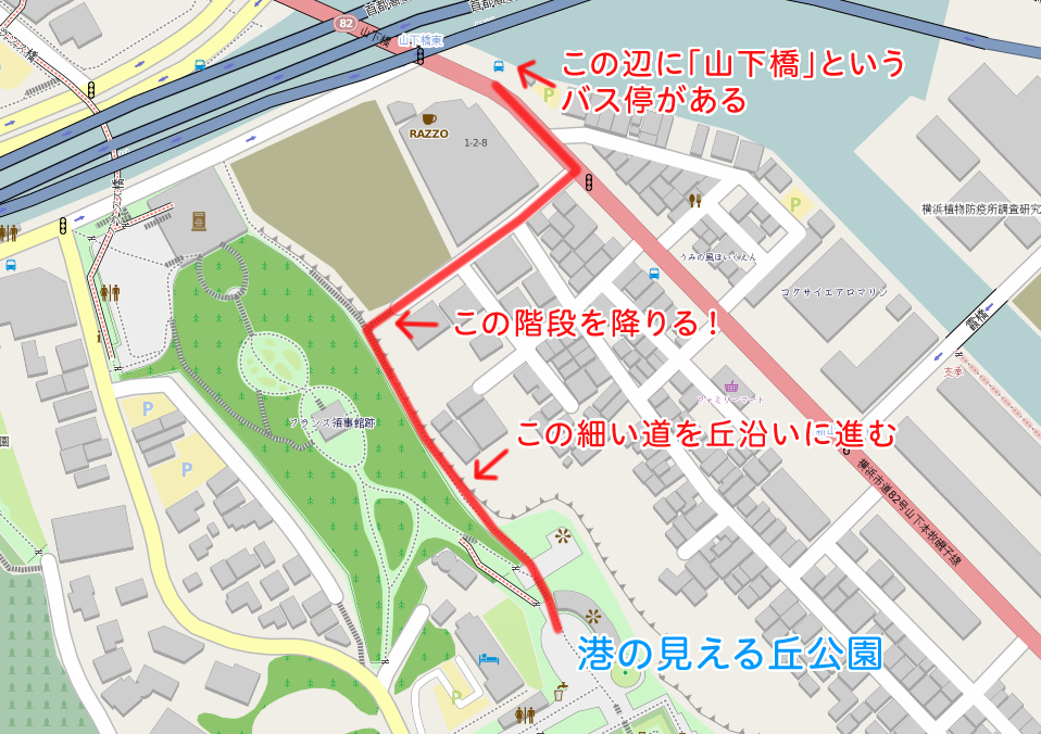少し難易度が高いですが、こちらのルートで行くとけっこう近道です