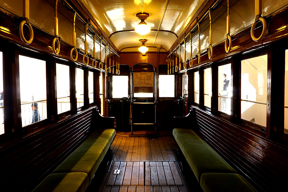 Old streetcars have classic interiors