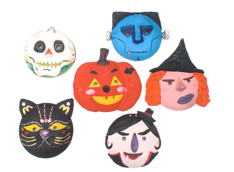 陶器のハロウィンかめん作り