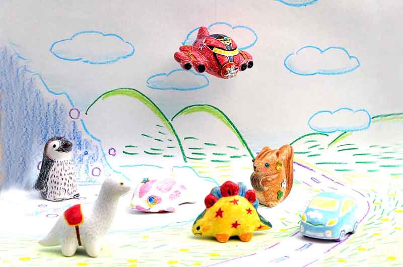 夏の期間限定 白磁のデコアート・立体オブジェ
