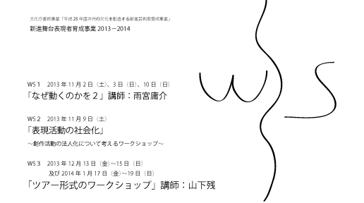 新進舞台表現者育成事業2013−2014 「表現活動の社会化」〜創作活動の法人化について考えるワークショップ〜