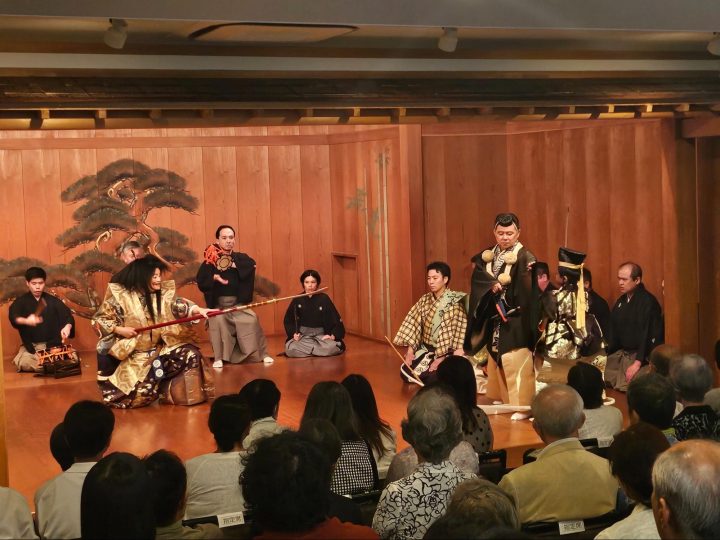A dance within the Noh performance at the Kamakura Nohbutai