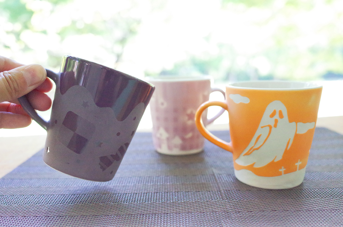 サンドブラスト｢陶器のカラーマグカップ｣