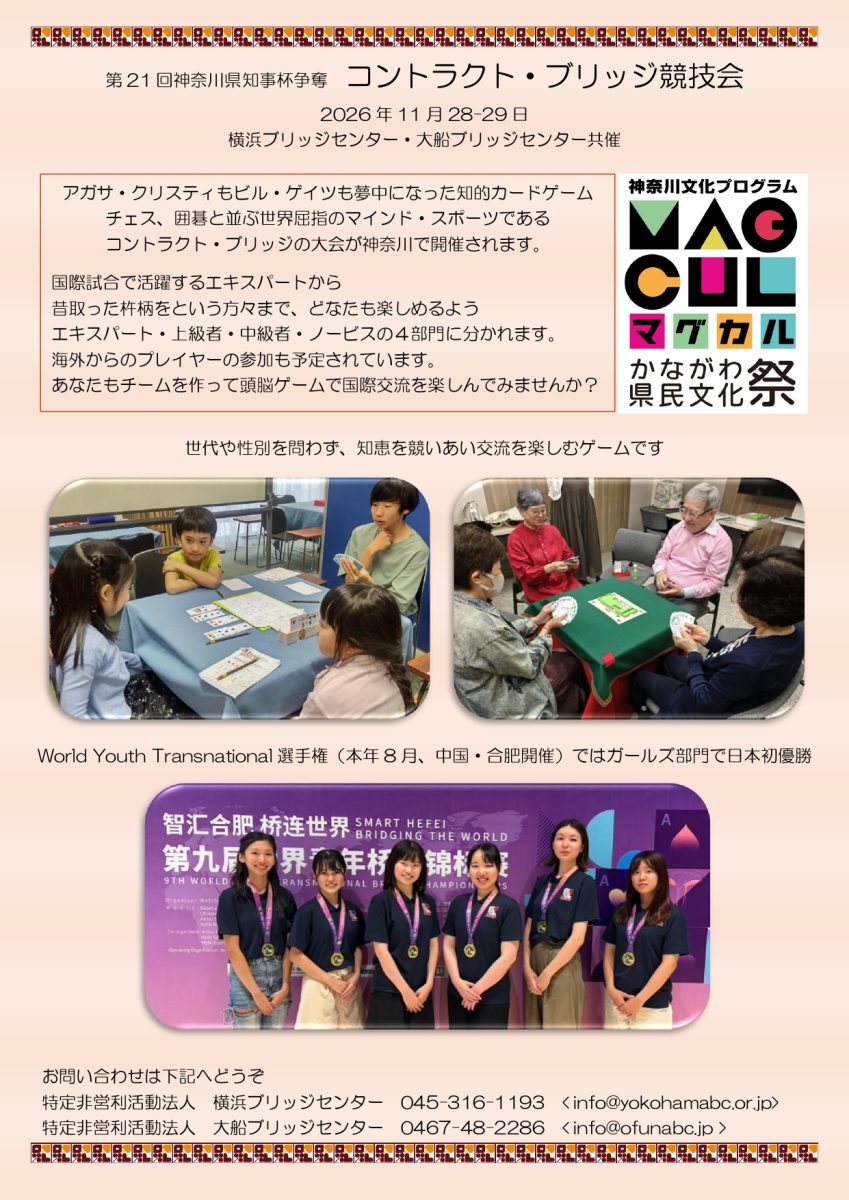 神奈川県知事杯争奪コントラクトブリッジ競技会